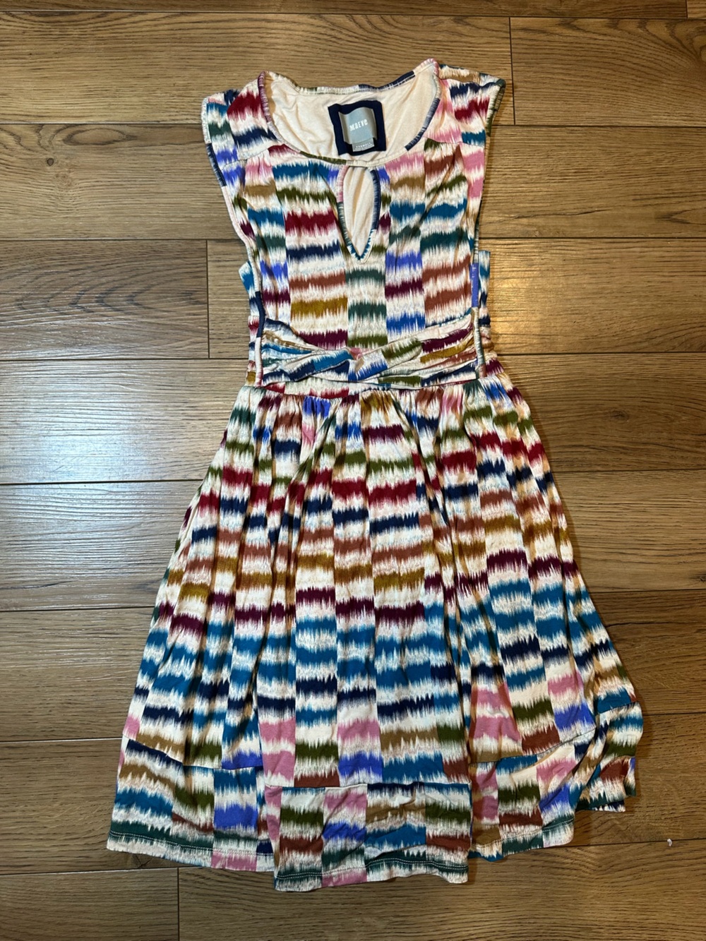 Maeve anthropoligie Multicolor Ikat-Print Sleeveless Midi Dress